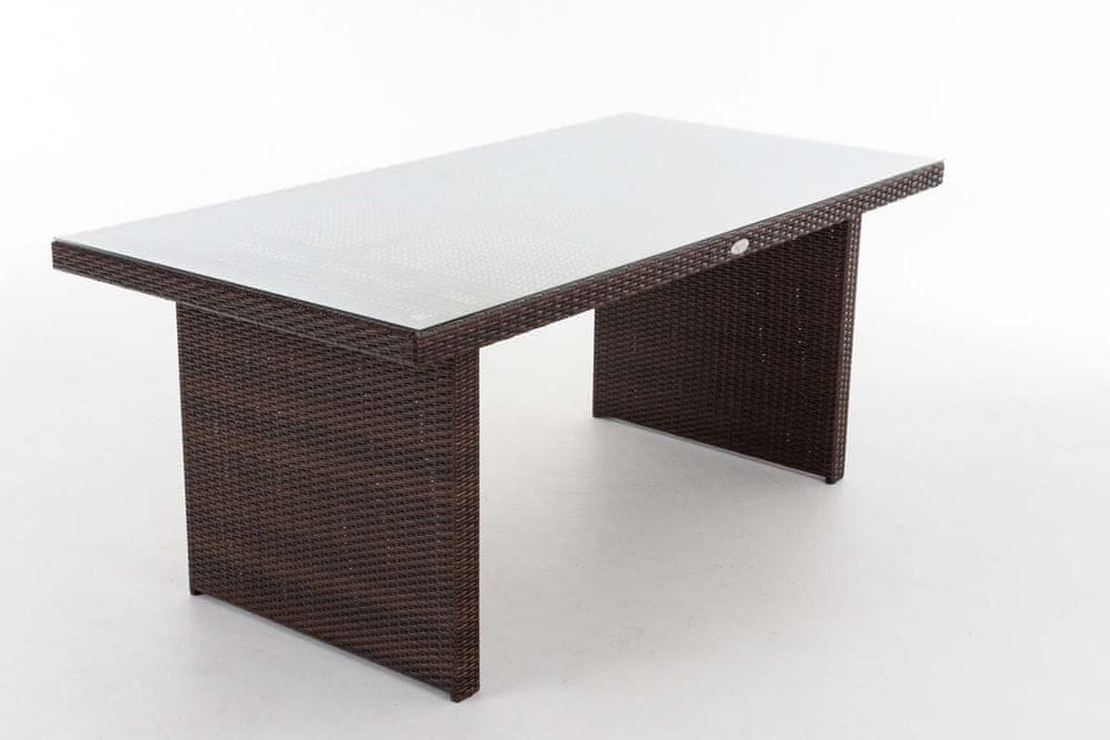BHM Germany Záhradný stolík Tisch, polyratan, 180 cm, hnedá